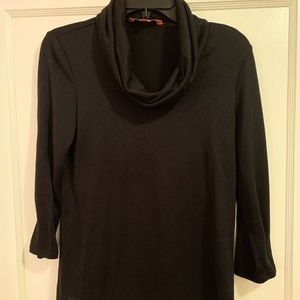 ModCloth Black 3/4 Sleeve Cowl Neck Top